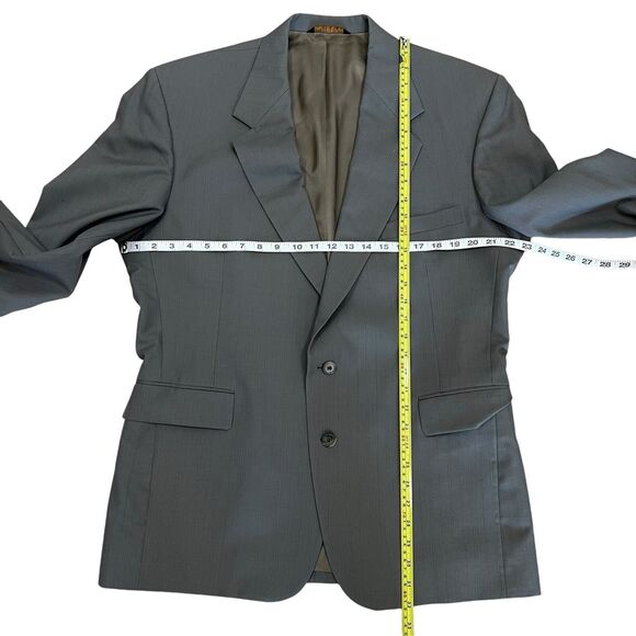 John Clarenton Sports Blazer Jacket Men's 44R Gray 2 Button Single Breast Suit - Picture 4 of 14